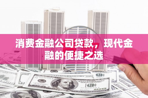 官田消费金融公司贷款，现代金融的便捷之选