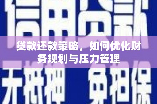 官田贷款还款策略，如何优化财务规划与压力管理