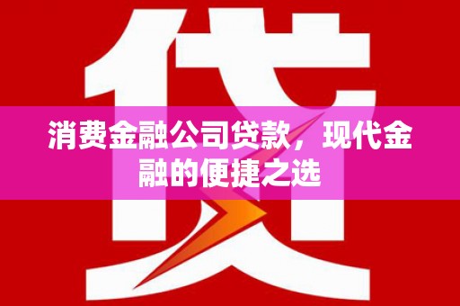官田消费金融公司贷款，现代金融的便捷之选