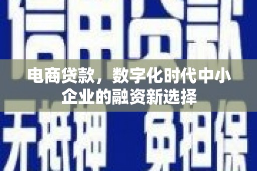 官田电商贷款，数字化时代中小企业的融资新选择