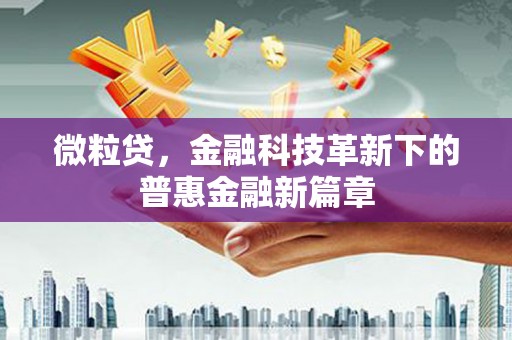 官田微粒贷，金融科技革新下的普惠金融新篇章