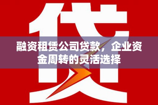 官田融资租赁公司贷款，企业资金周转的灵活选择