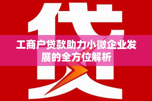 官田工商户贷款助力小微企业发展的全方位解析