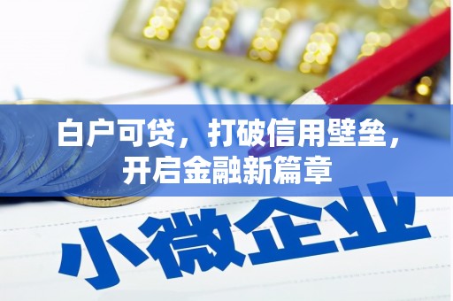 官田白户可贷，打破信用壁垒，开启金融新篇章