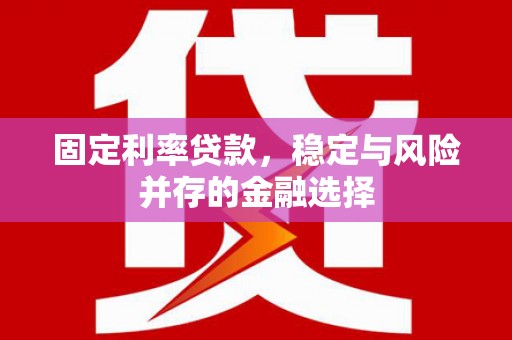 官田固定利率贷款，稳定与风险并存的金融选择