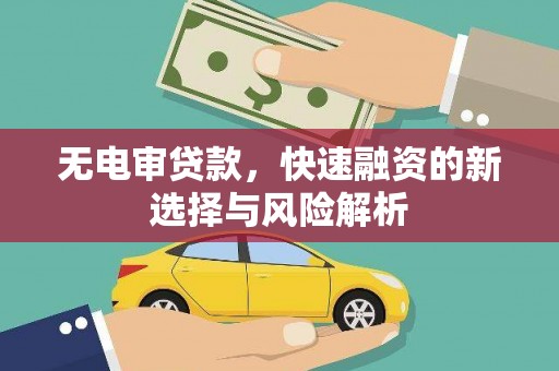 官田无电审贷款，快速融资的新选择与风险解析