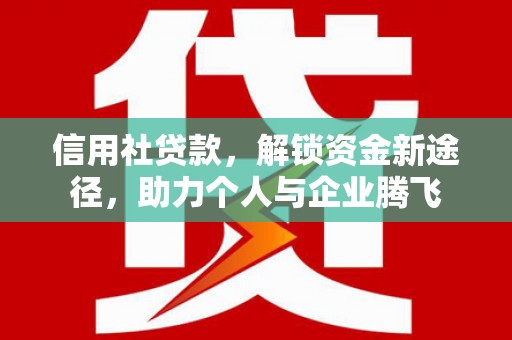 官田信用社贷款，解锁资金新途径，助力个人与企业腾飞