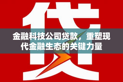 官田金融科技公司贷款，重塑现代金融生态的关键力量
