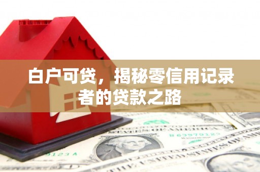 官田白户可贷，揭秘零信用记录者的贷款之路